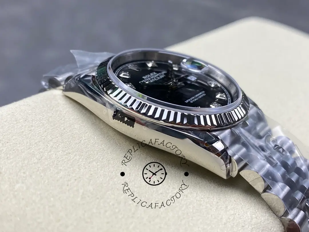 Rolex Datejust 126234 Fluted Bezel Black Diamond Dial 36MM Unisex Replica Watch