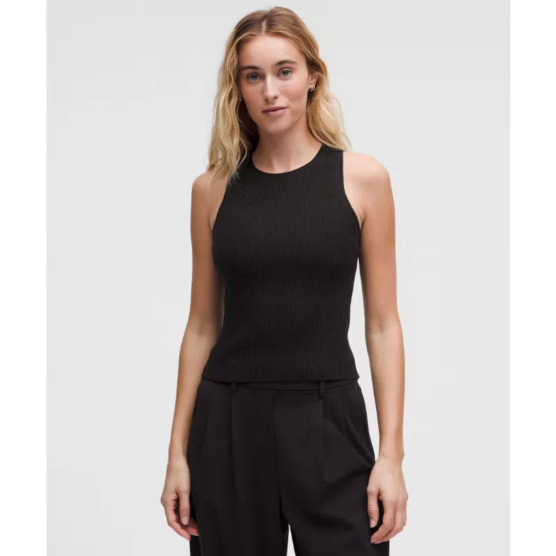 Merino Wool Open-Back Tank Top