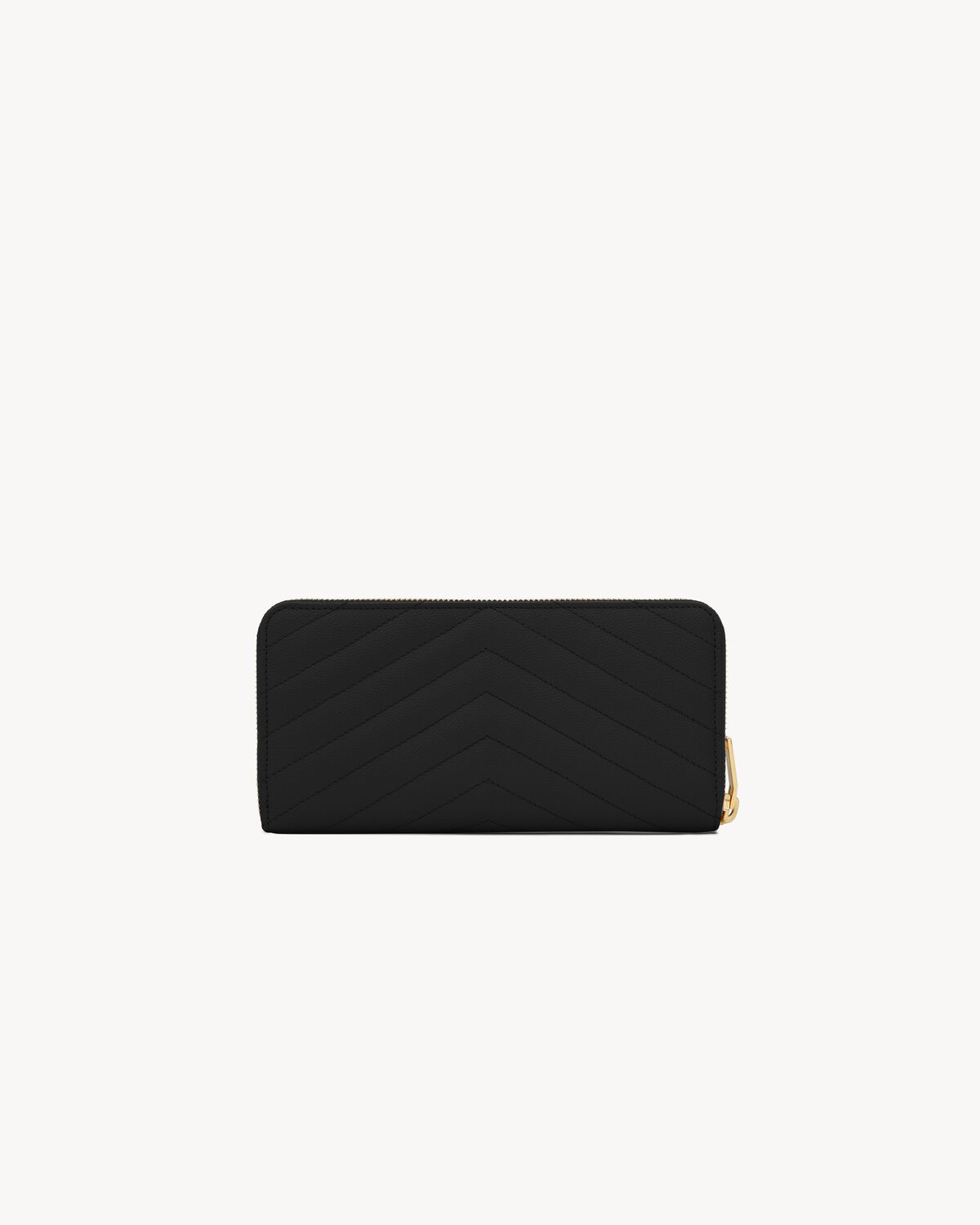 cassandre matelassé zip around wallet in grain de poudre leather BLACK
