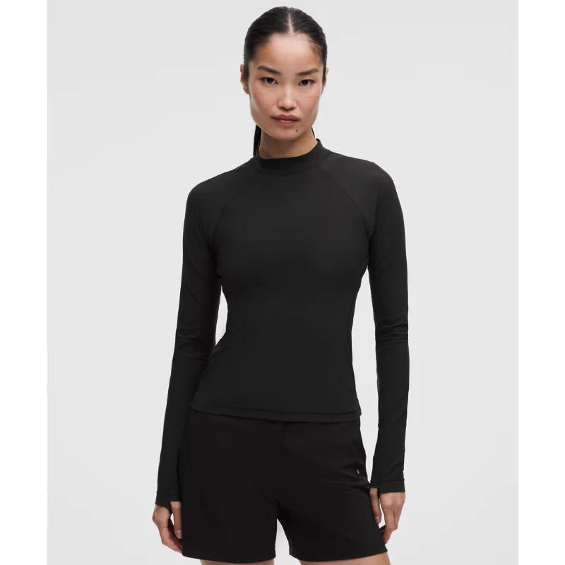 UV-Protective Mockneck Long-Sleeve Shirt