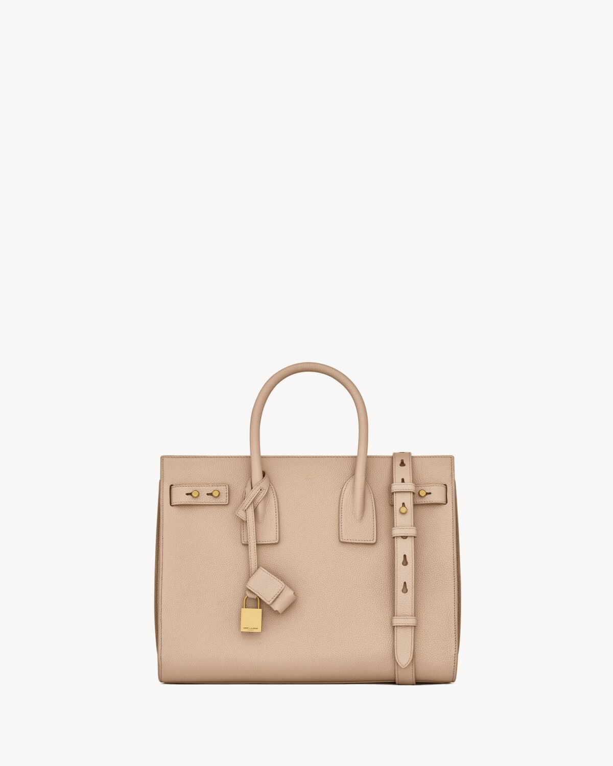 sac de jour in supple grained leather - small DARK BEIGE