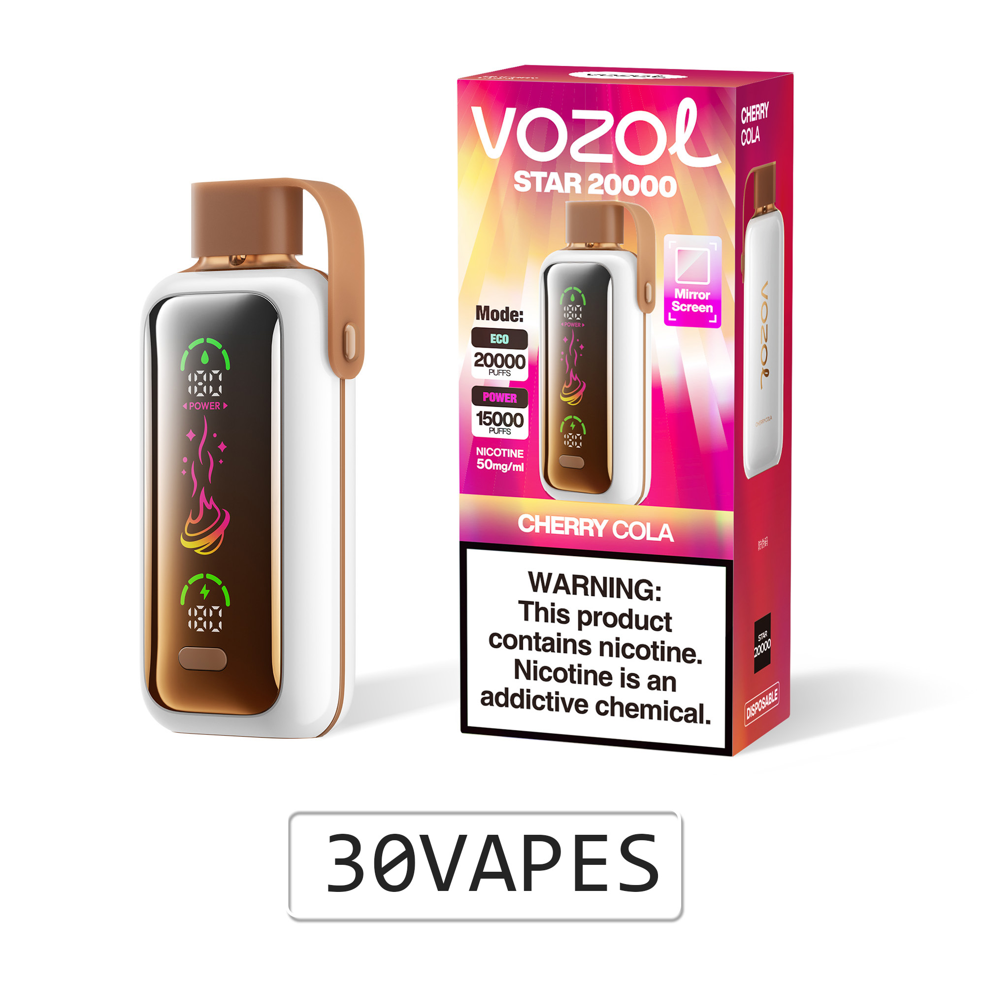 VOZOL Star 20000 Dual Power Rechargeable Vape (10 Vapes)