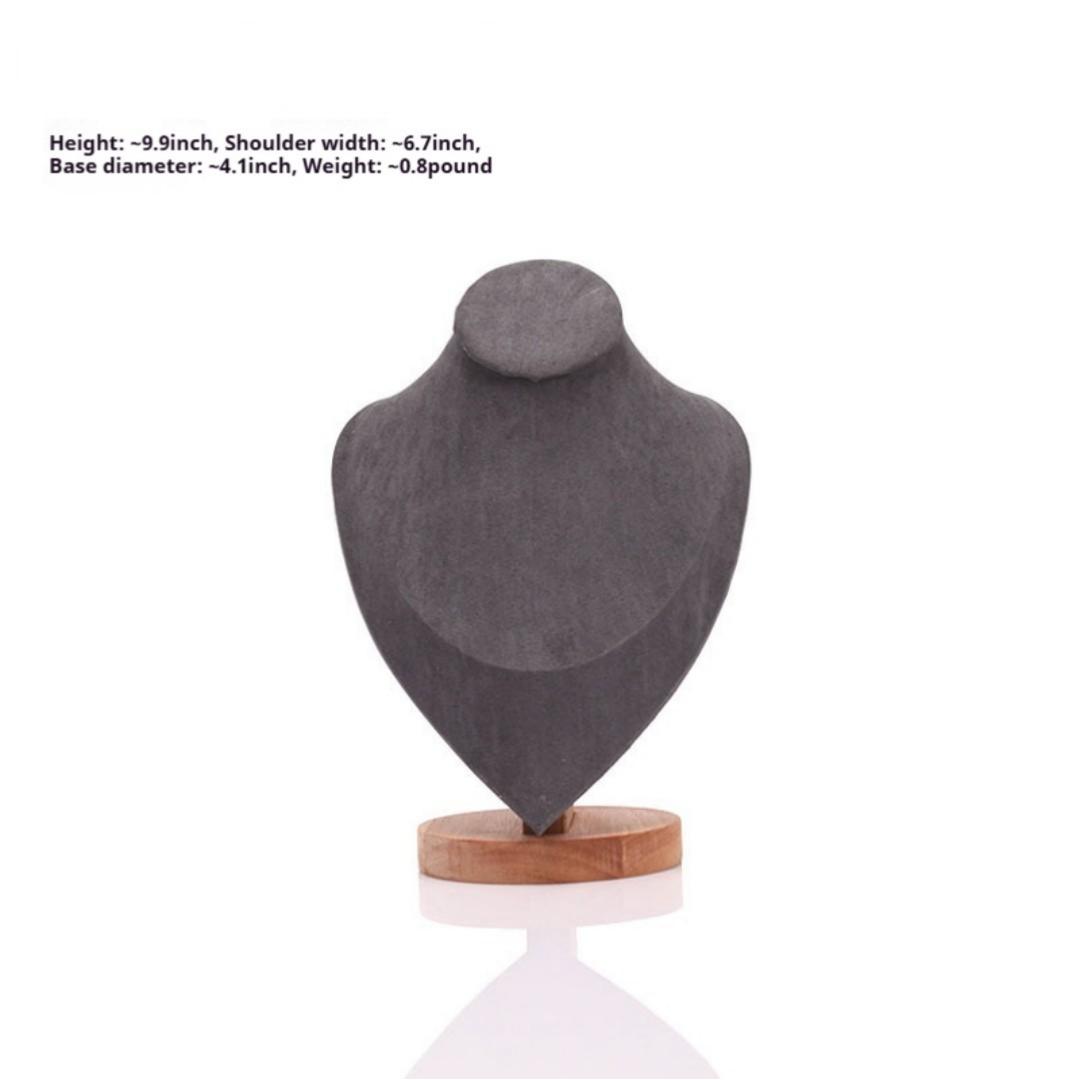 Solid Wood Necklace Display Stand Bracelet Pendant Jewelry Display Rack Mannequin Neck Counter Display Prop custom logo