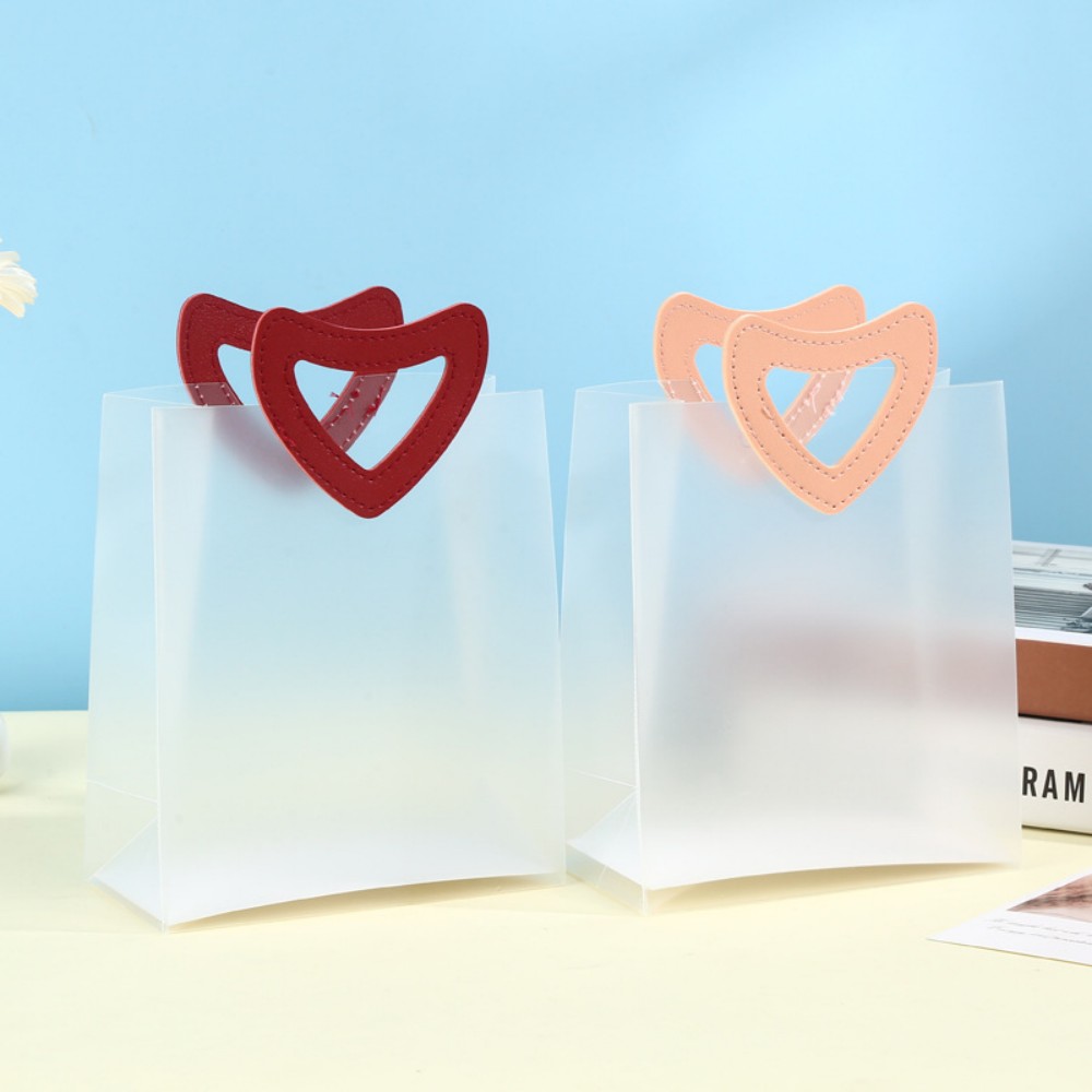 PP Frosted Transparent Handheld Gift Bag, Plastic Festival Souvenir Bag, Wedding Candy & Flower Tote Bag, Custom Logo Packaging Bag, In Stock Wholesale