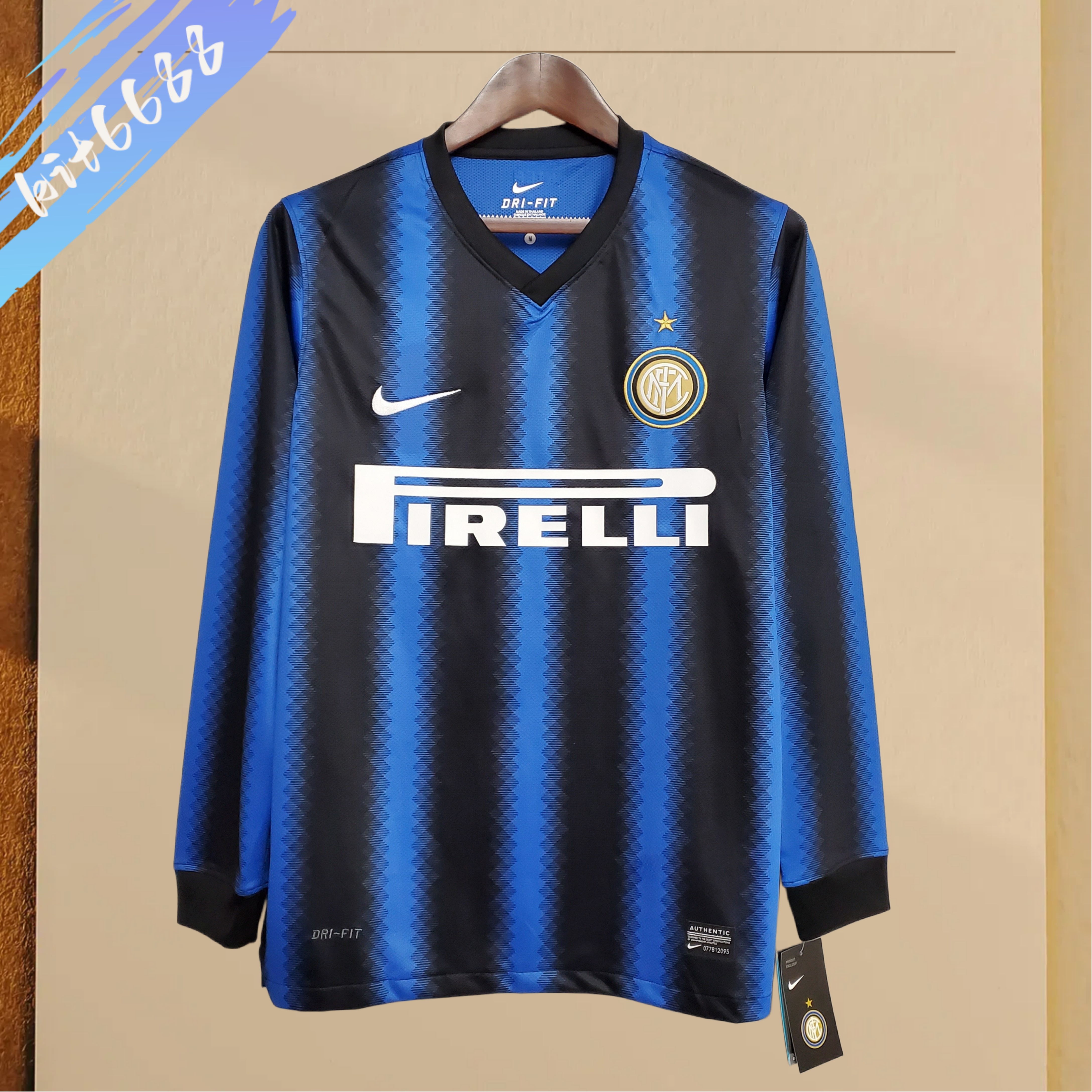 2010/2011 Inter Milan Home Retro long-sleeved Football Shirt
