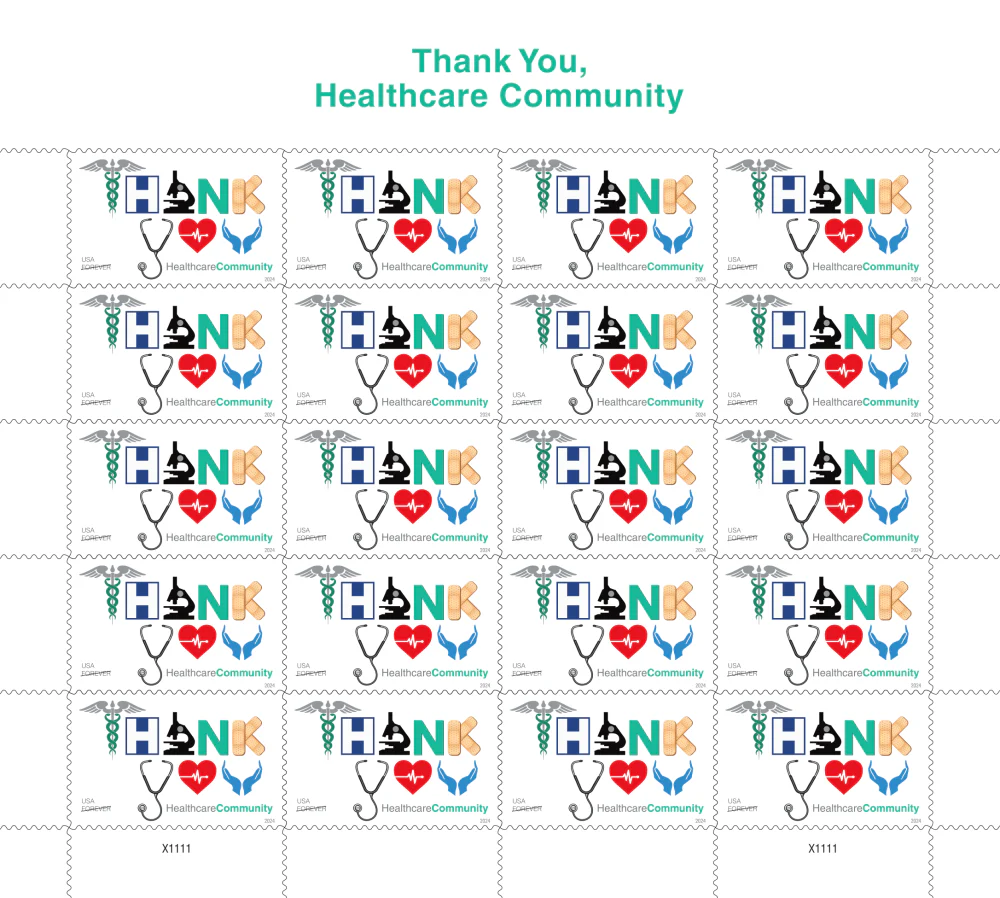 Thank You, Healthcare Community 2024-5 Sheets / 100 Pcs