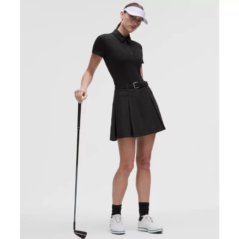 Box-Pleat High-Rise Golf Skirt