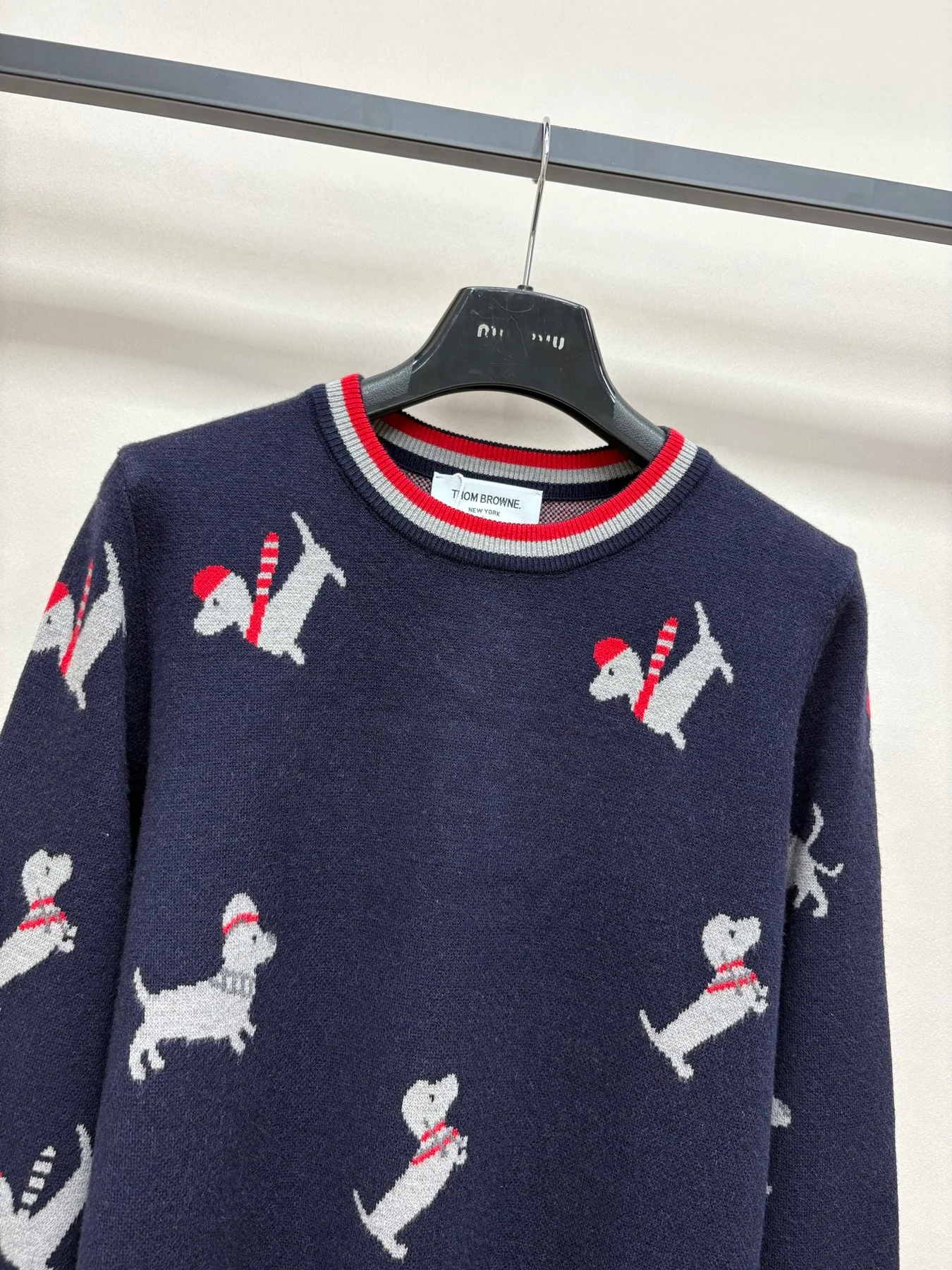 Thom Browne Strick 26New Dackel-Intarsie Blau Sweatshirts ME646097