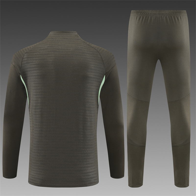 25/26 Real Madrid khaki Half Zip Training Kit (Adult Kids Kit)