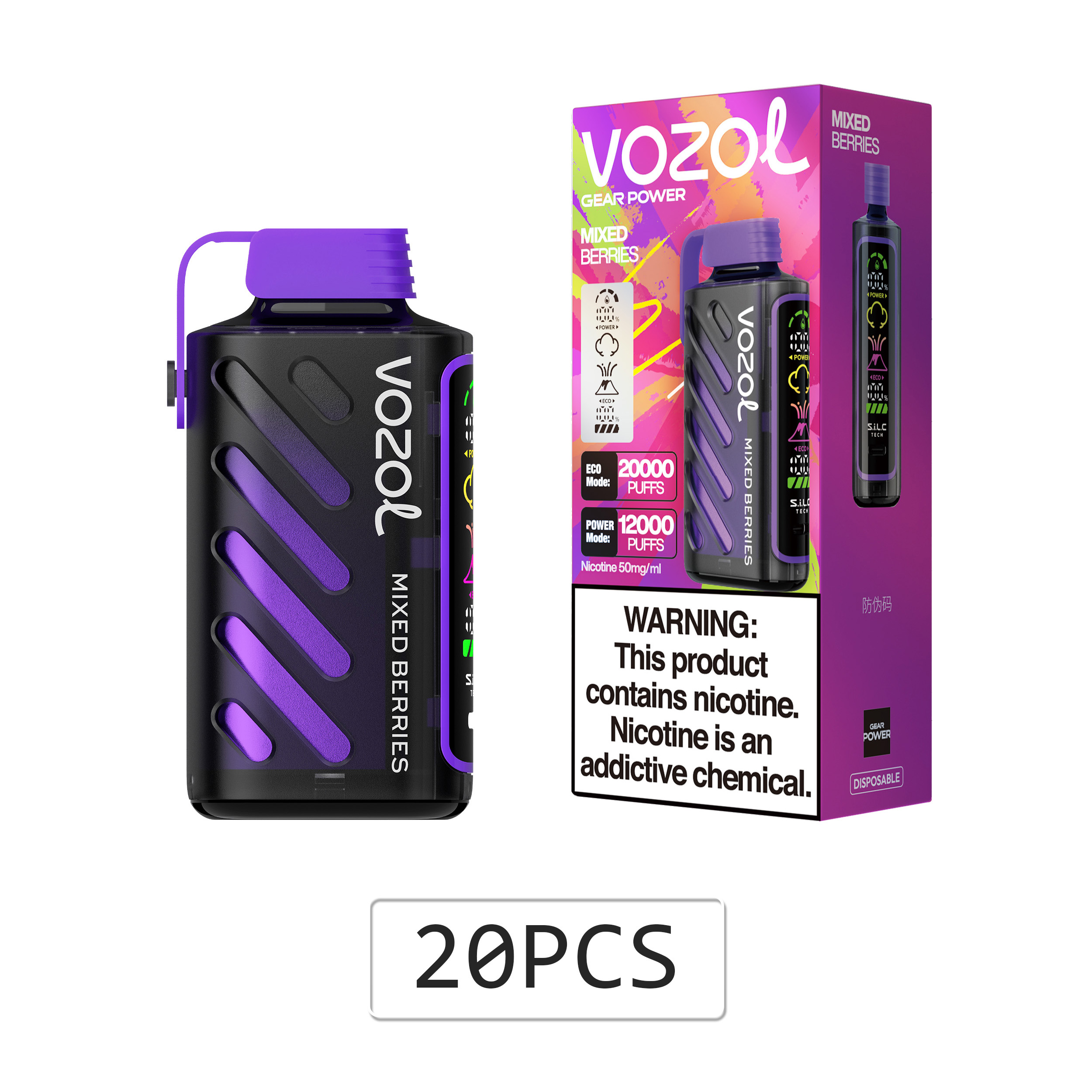 VOZOL Gear Power 20000 Rechargeable Vape (10 pieces)