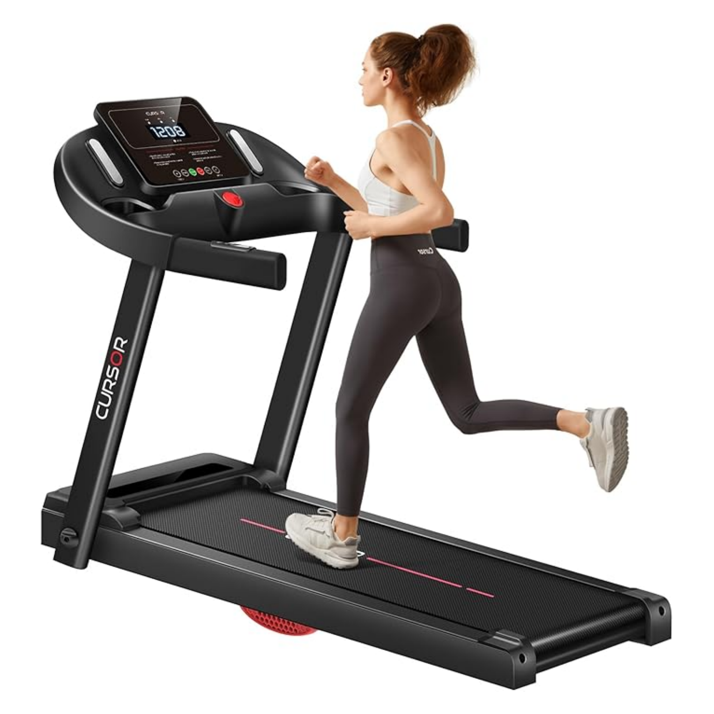 CURSOR FITNESS Home Folding Treadmill with Pulse Sensor. 2.5 HP Quiet Brushless. 7.5 MPH. 265 LBS Capacity