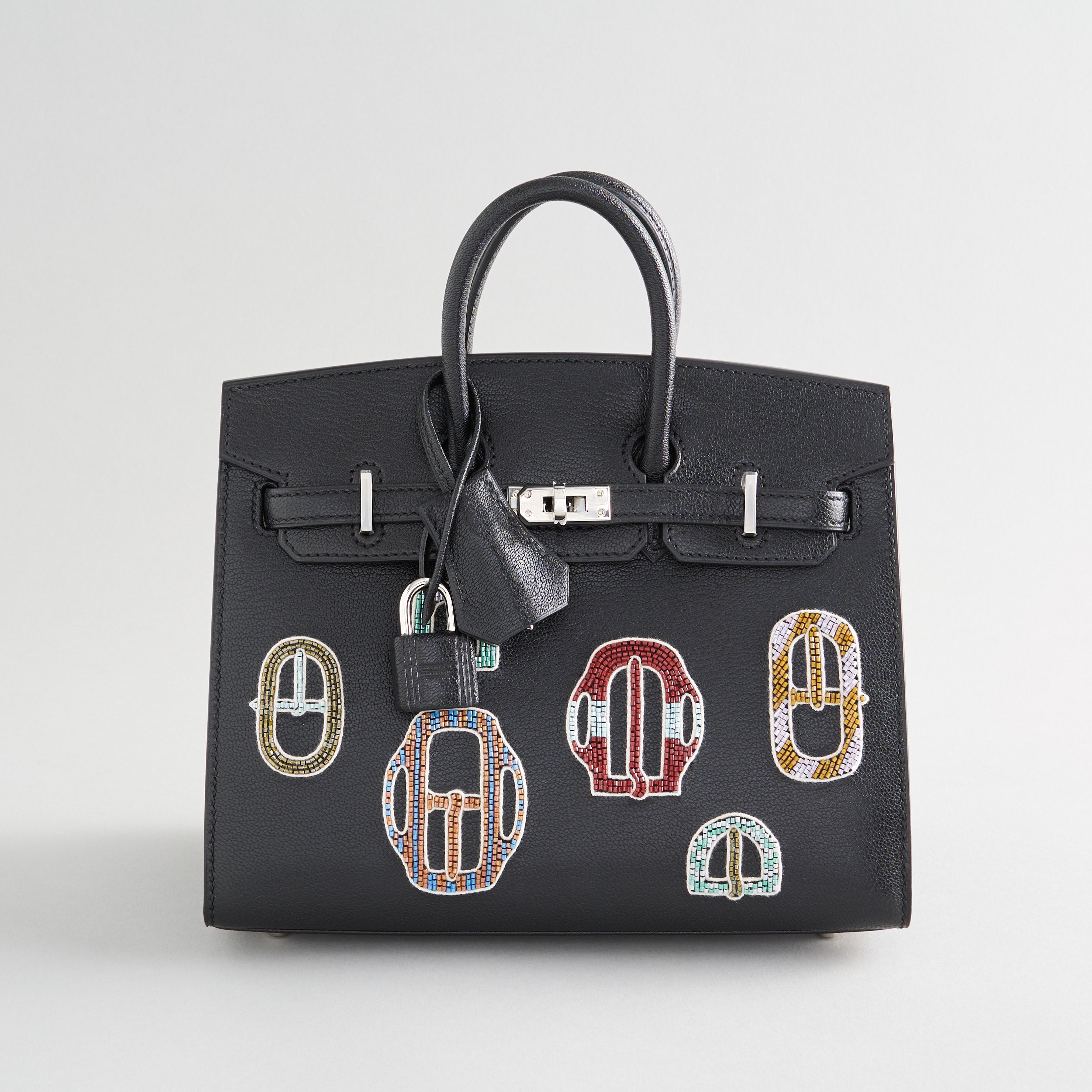 Hermès Birkin Bouclerie 20 Chamkilight Chevre Black Palladium Hardware