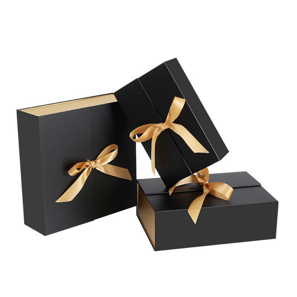 Collapsible Double Door Gift Boxes With Ribbon Bow, Luxury Empty Present Boxes Wholesale For Wedding & Souvenir Packaging