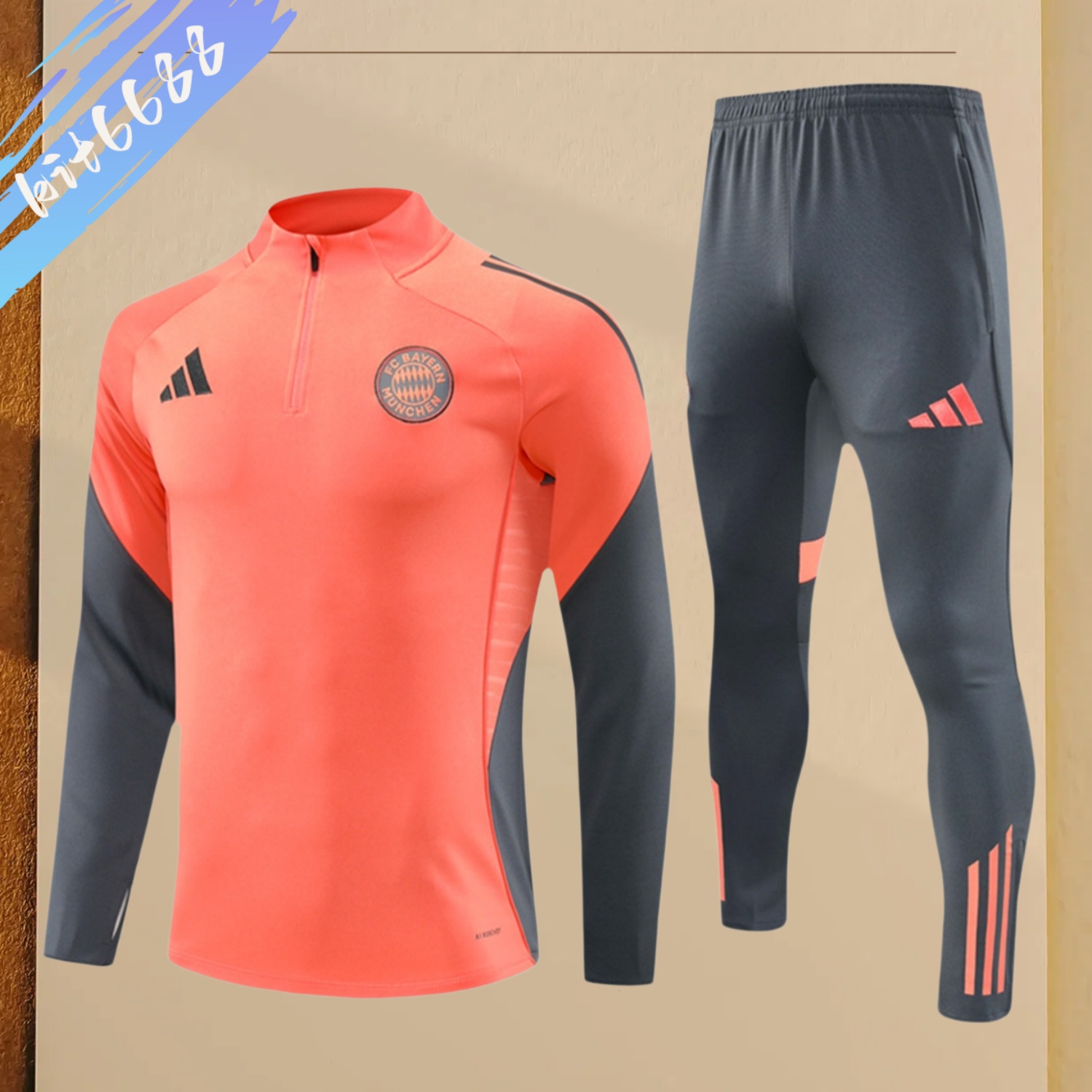2025/2026 Bayern Munich Half Zip Kids Jersey (Adult Kids Kit)