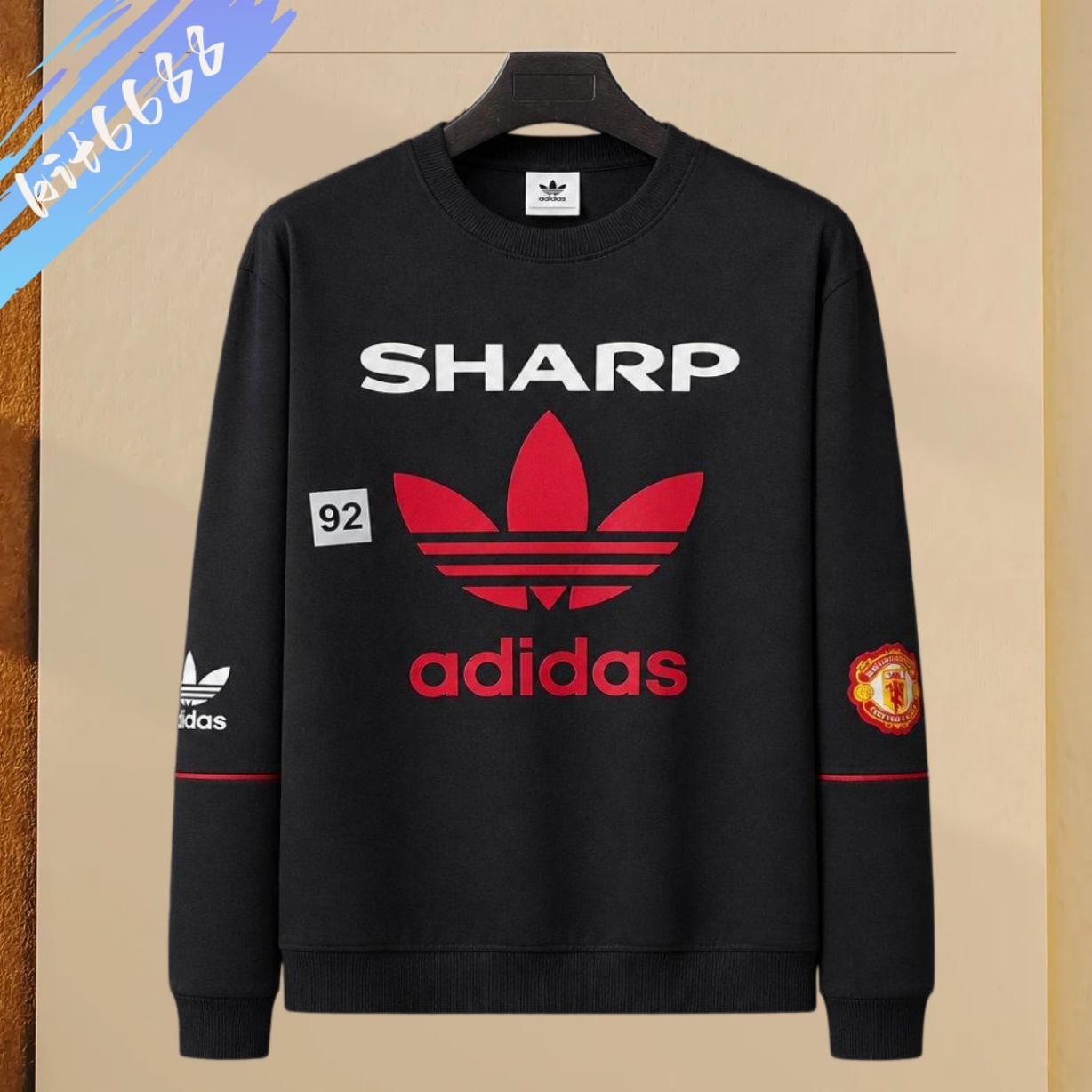 90/92 Manchester United Black Adidas Originals Bringback  retro football shirt