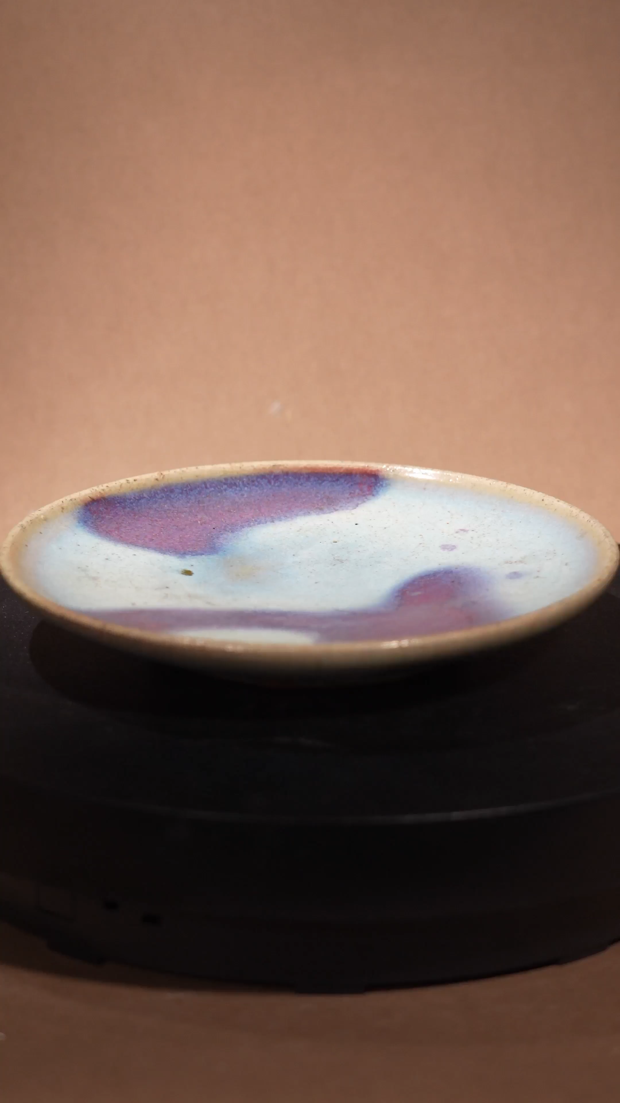 Ancient Chinese Jun Kiln Sky-Blue Glaze with Purple Splashes Porcelain Plate