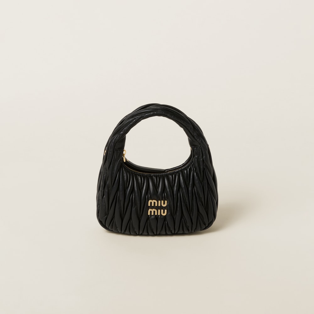 Wander matelassé nappa leather hobo bag Black