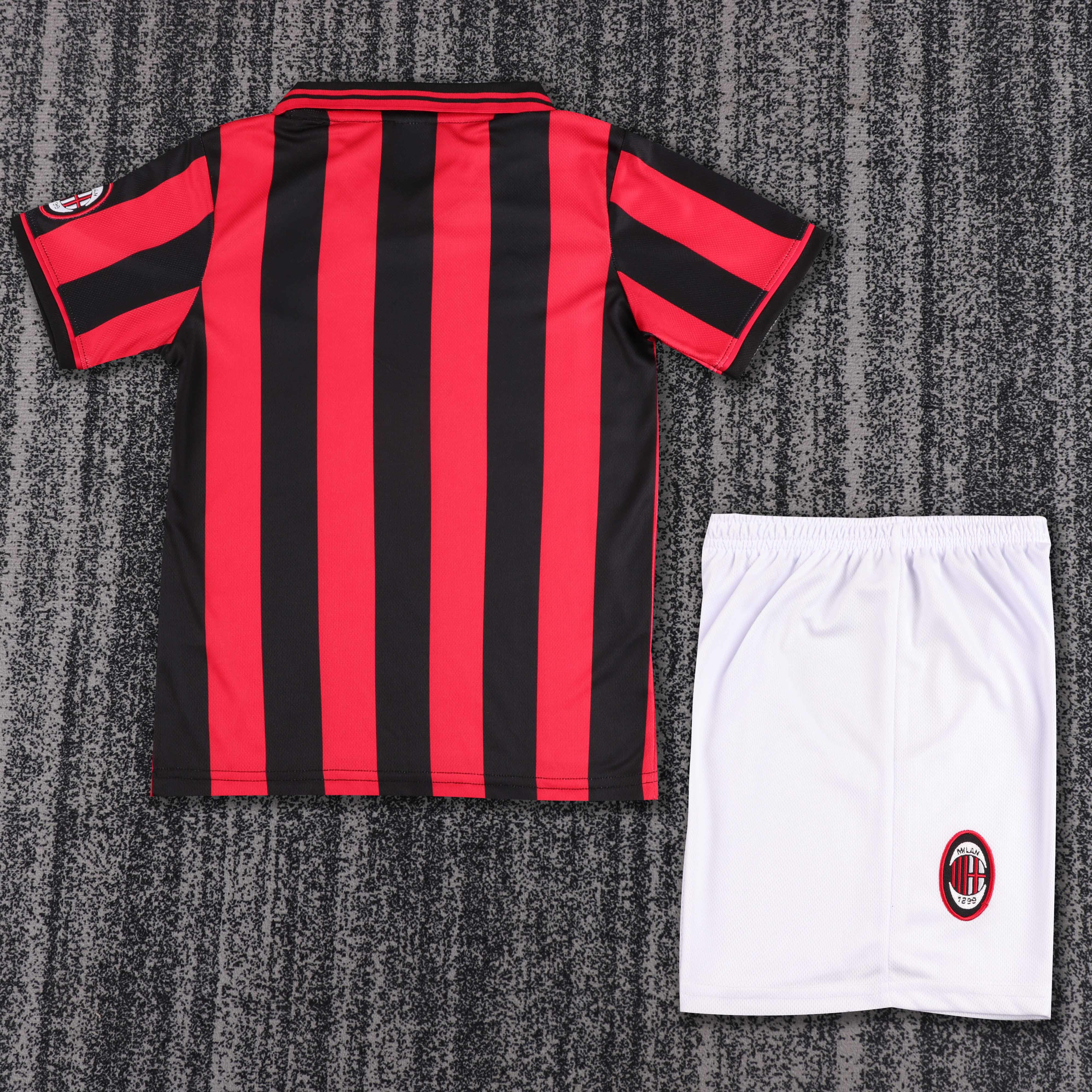 1996/1997 AC Milan home Retro Football Jersey (Kids Kit)