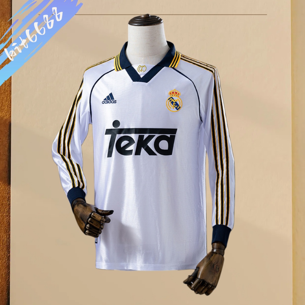 1998/2000 Real Madrid home Long Sleeve Retro Football Shirt