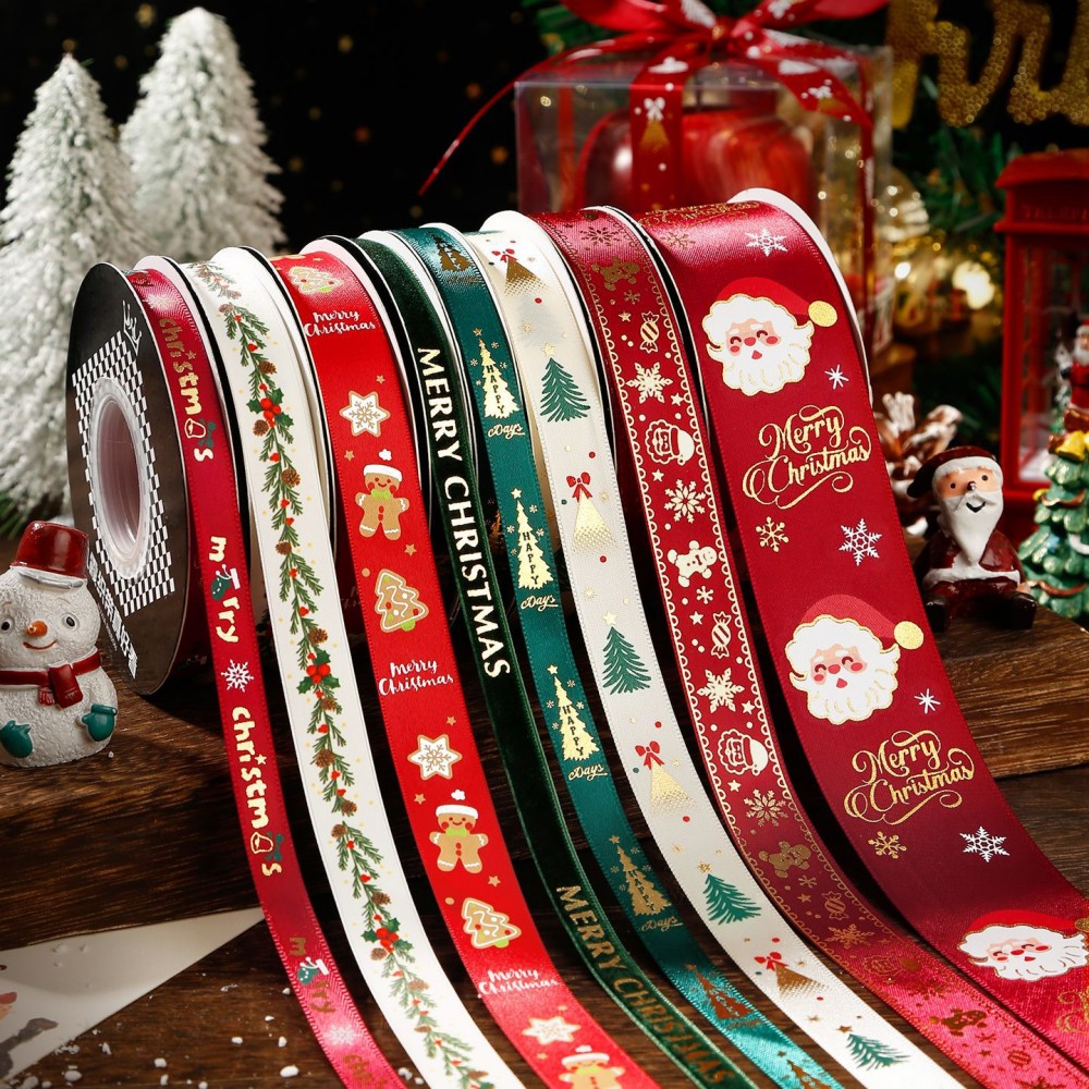 Cross-border Supply Christmas Ribbon Wholesale, High-end Gift Wrapping Satin Ribbon, All-match DIY Auxiliary Material, Holiday Decoration Ribbon For Christmas Tree, Gift Box, Wreath Decor