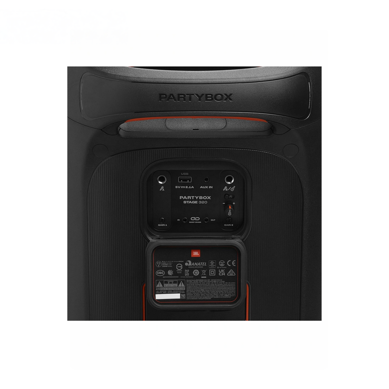 JBL PartyBox Stage 320 - Portable Party Speaker with Telescopic Handle and Large Heavy Duty Wheels. Powerful Pro Sound. Futuristic Light Show. Up to 18 Hours Playing Time