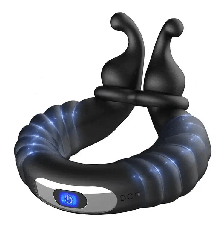 Mlovexy - Vibrating Dual Penis Ring Dildo Stretchy Cock Ring
