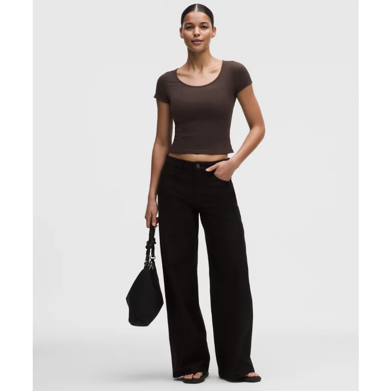 Hold Tight Micro-Rib Cross-Back T-Shirt