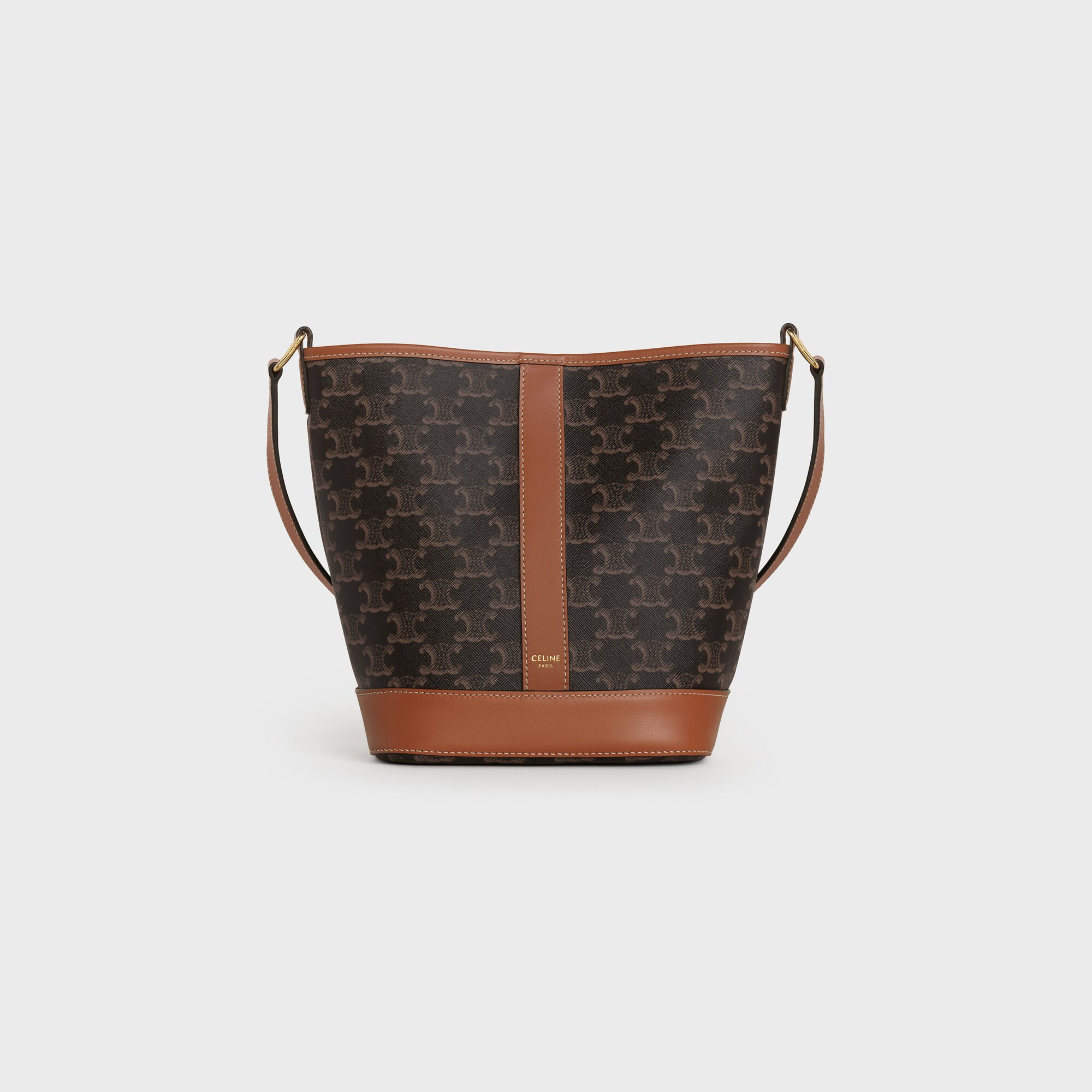 Small Bucket IN Triomphe Canvas and calfskin TAN