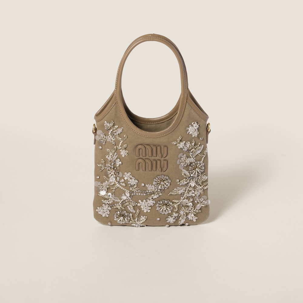 IVY embroidered gabardine bag Tundra