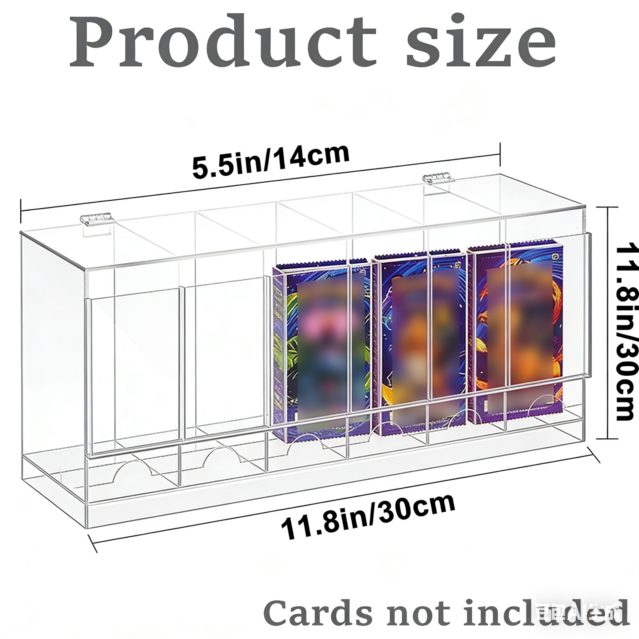 6-Slot Acrylic Booster Pack Dispenser, Stackable TCG Card Pack Organizer for Retail Display
