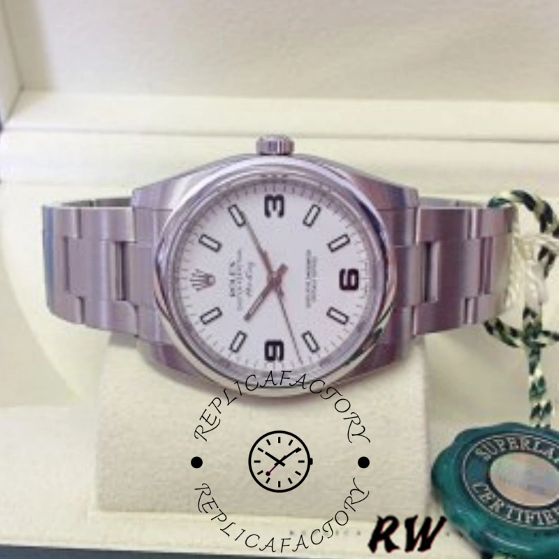 Rolex Oyster Perpetual Air-King 114200 White Dial 34mm Automatic Unisex replica watch