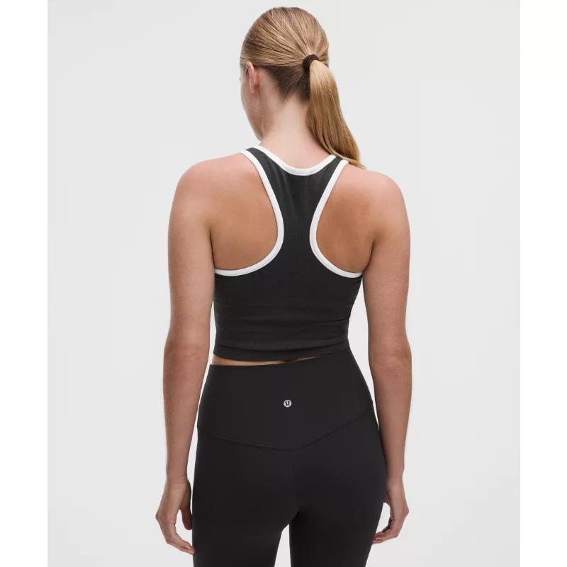 Ebb to Street Cropped Racerback Tank Top Contrast