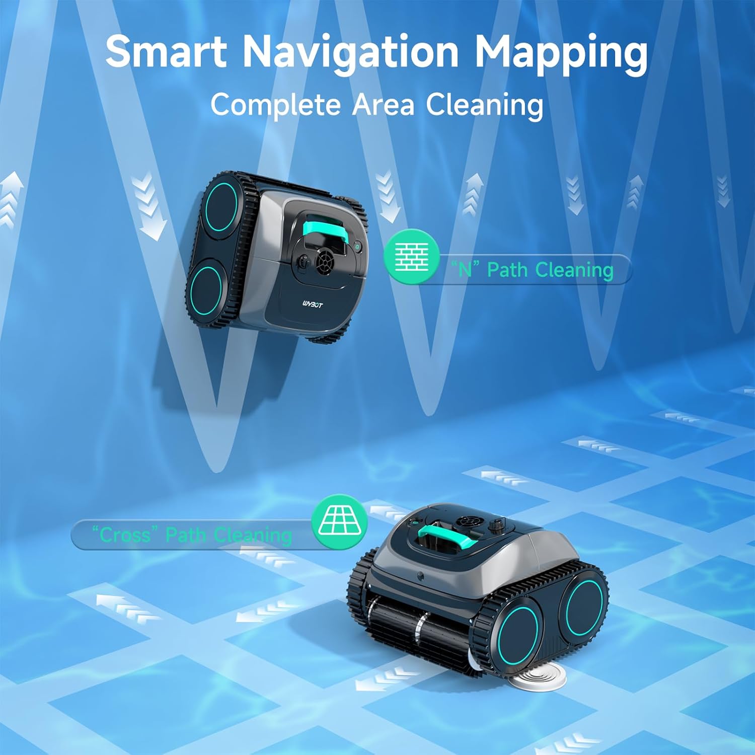 (2025 Upgrade) WYBOT C1 Pool Robot Vacuum for Inground Pools. 4-in-1 Cordless Robotic Pool Cleaner Lasts 150min. Triple-Motor up to 1.614 Sq.ft. Smart APP Support. Auto Wall & Waterline Cleaning