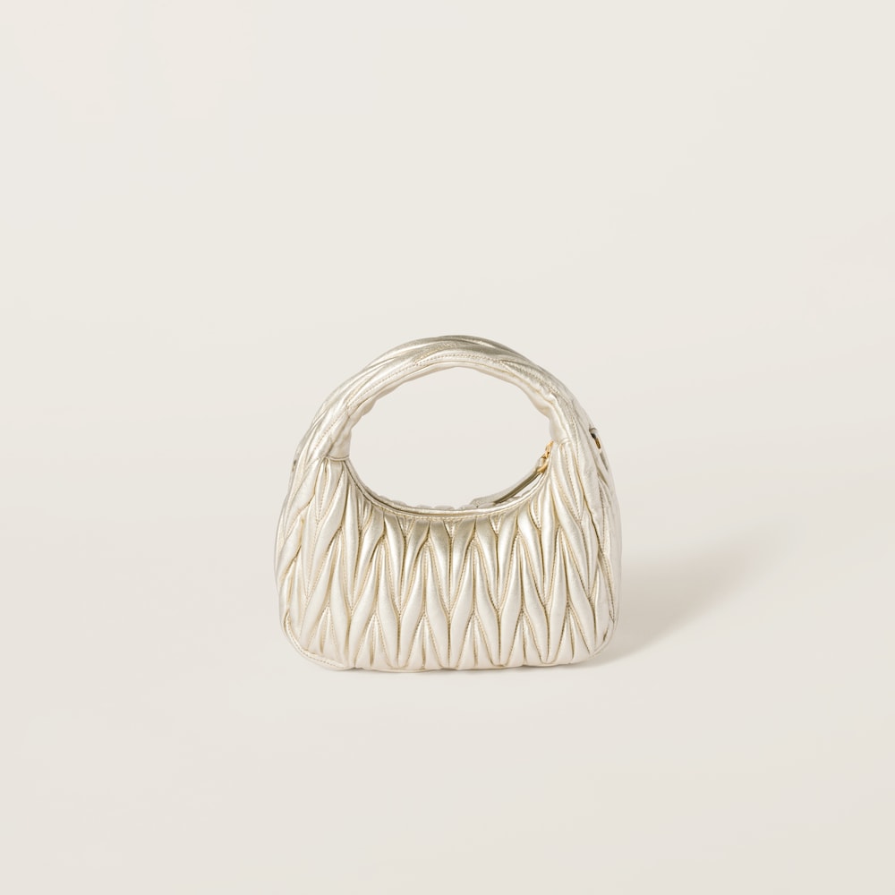 Wander matelassé nappa leather hobo bag Pyrite