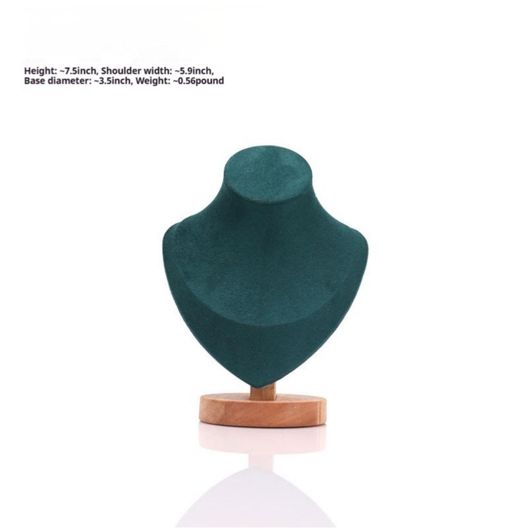Solid Wood Necklace Display Stand Bracelet Pendant Jewelry Display Rack Mannequin Neck Counter Display Prop custom logo