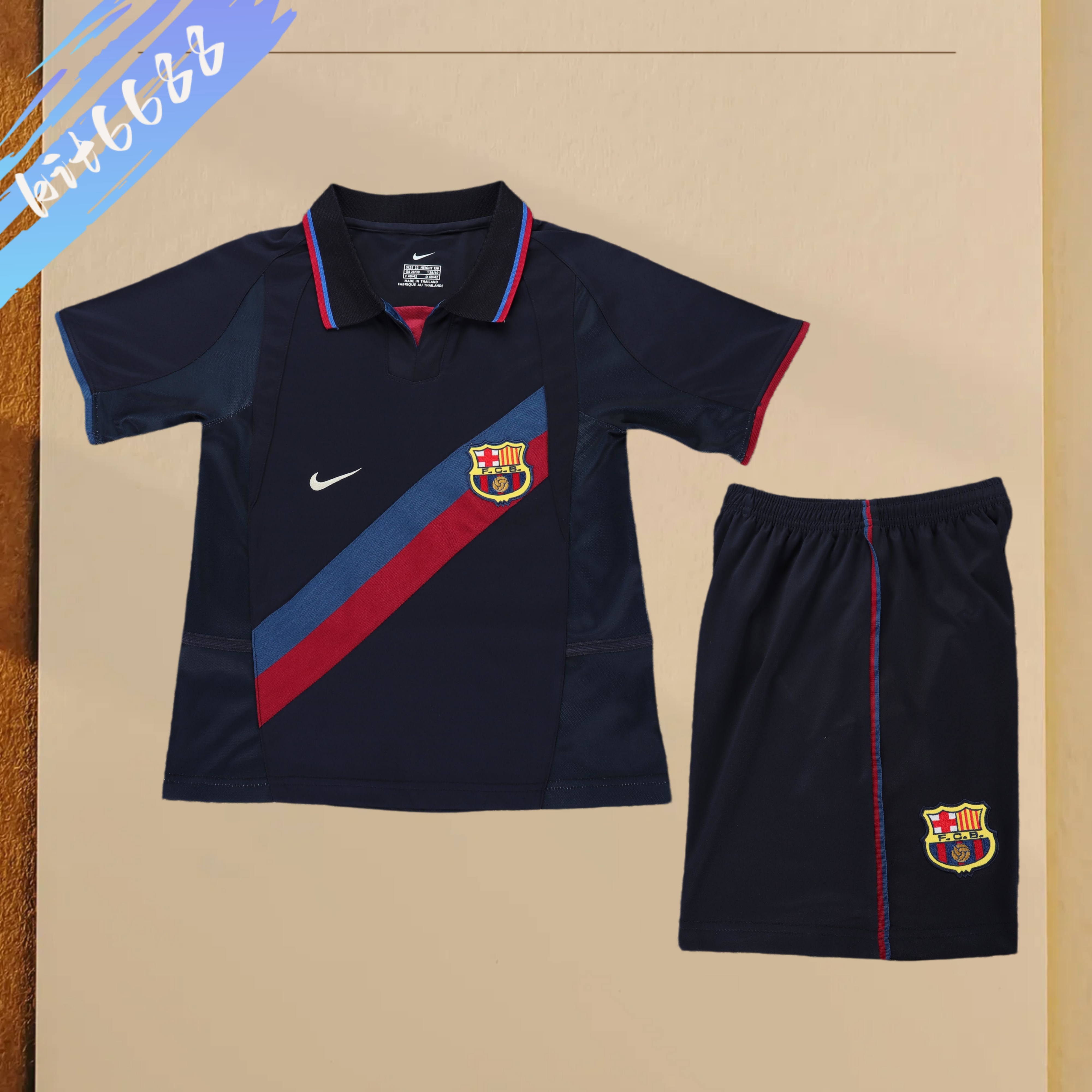 2002/2003 Barcelona Third Away Retro Football Shirt (Kids Kit)