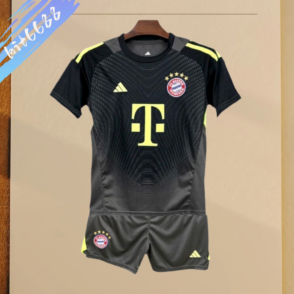 2025/2026 Bayern Munich Goalkeeper Kit Black (Kids Kit socks)