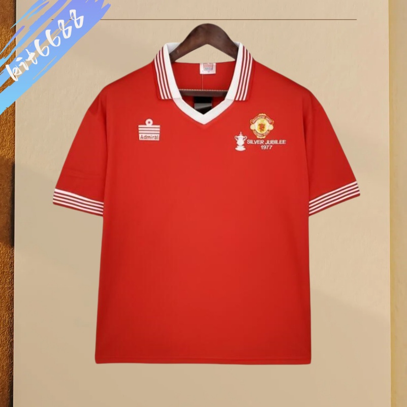 1977 Manchester United home  retro football jersey