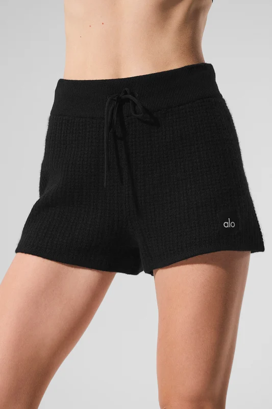 Cashmere High-Waist Plush Waffle Short
