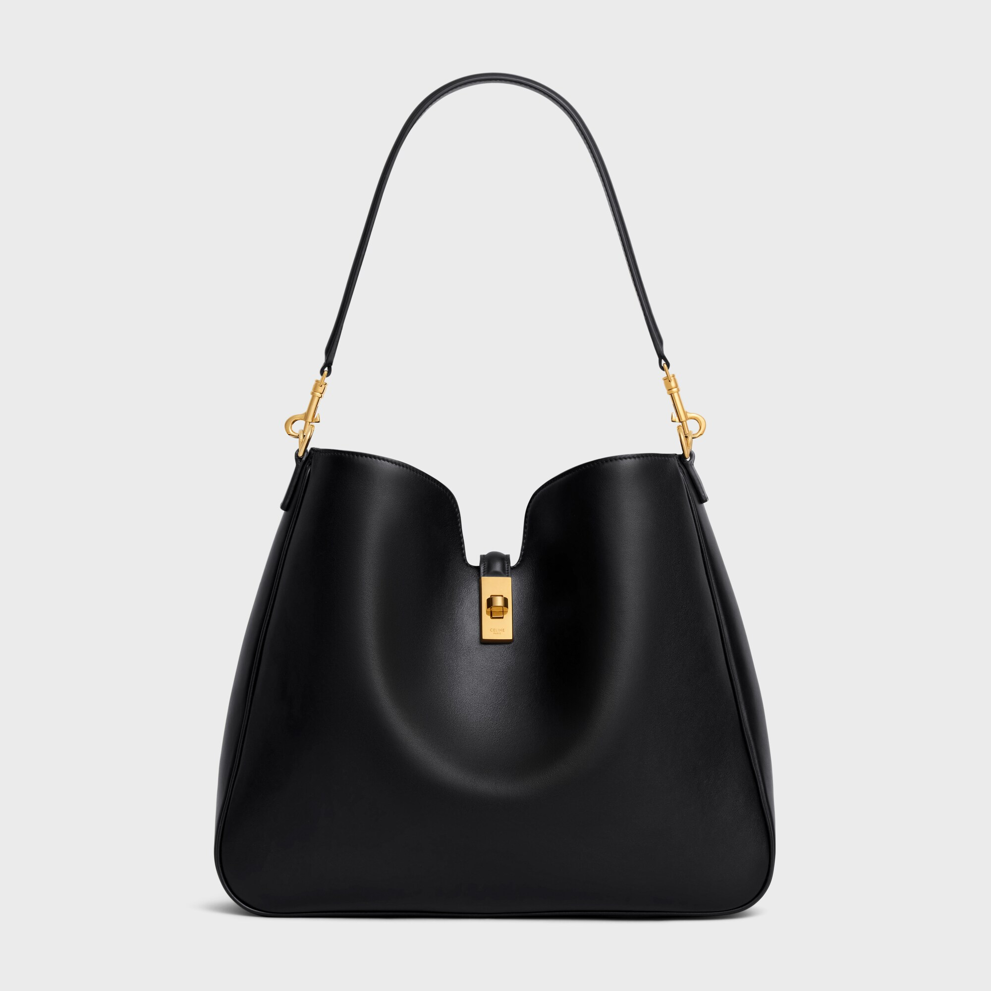 MEDIUM CAMILLE 16 SOFT BAG IN SMOOTH CALFSKIN BLACK