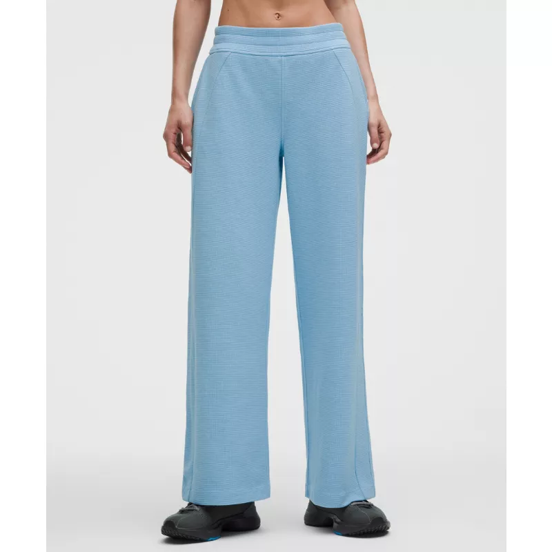 Scuba Mid-Rise Wide-Leg Pant Waffle