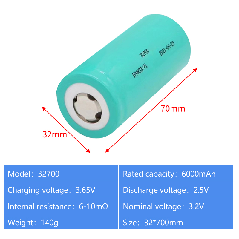 32700 3.2v 6000mAh Cylindrical Lithium Ion Batteries
