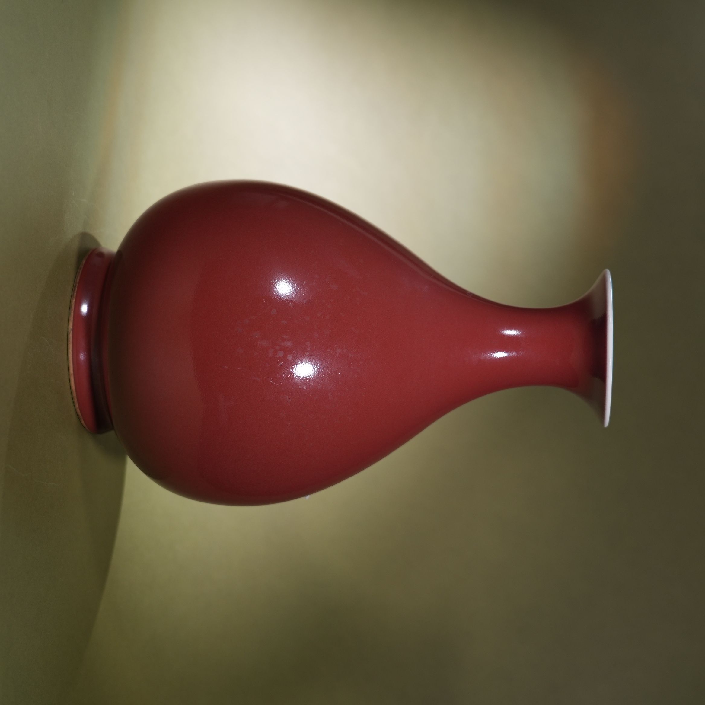 Ancient Chinese Sacrificial Red Glaze Yuhuchun Porcelain Vase