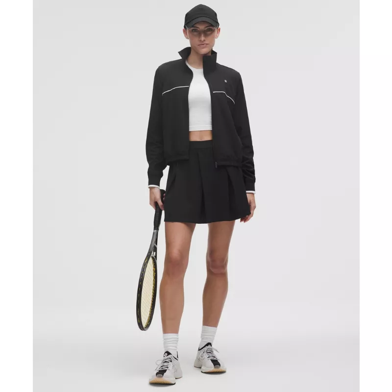 Angled-Pleat High-Rise Tennis Skirt
