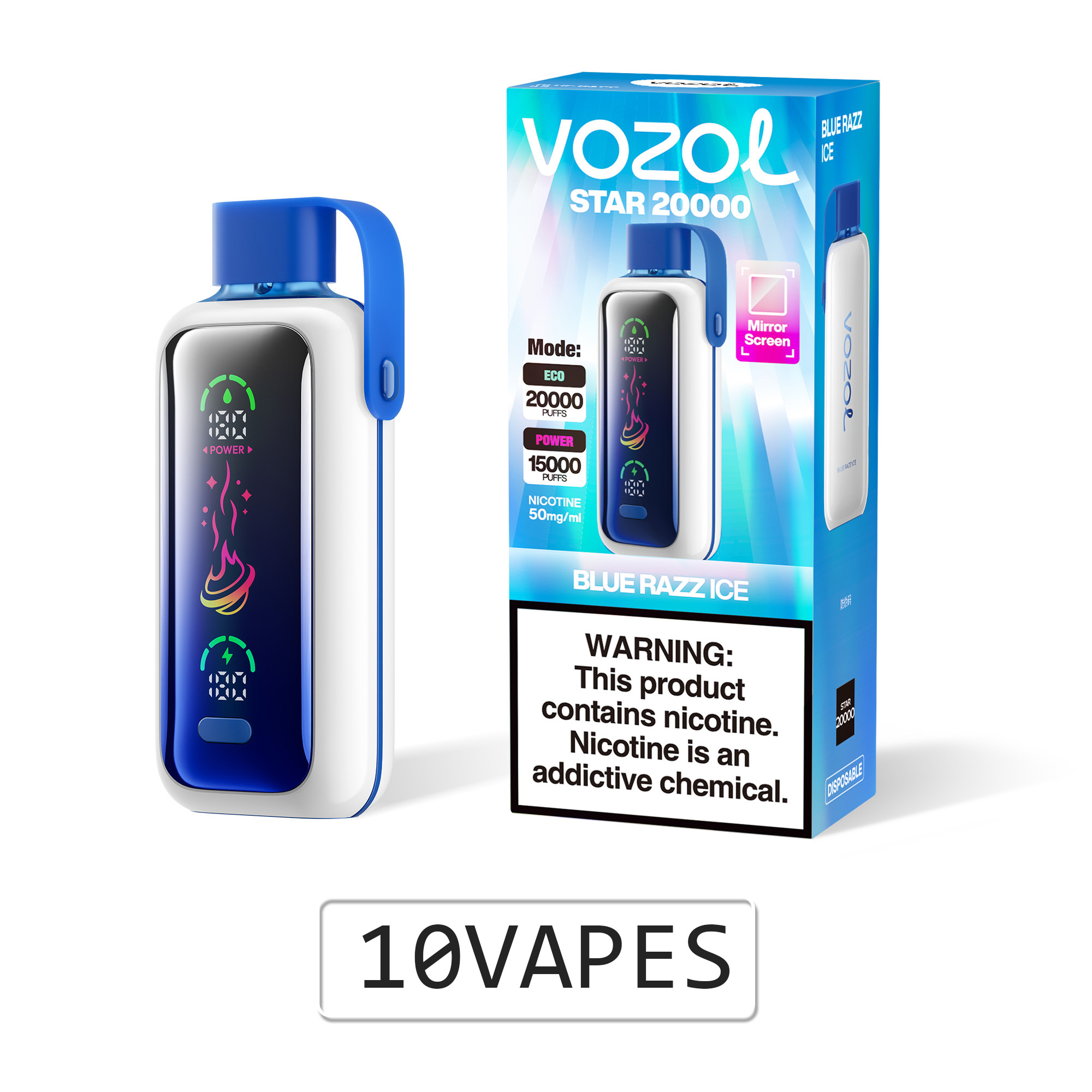 VOZOL Star 20000 Dual Power Rechargeable Vape (10 Vapes)