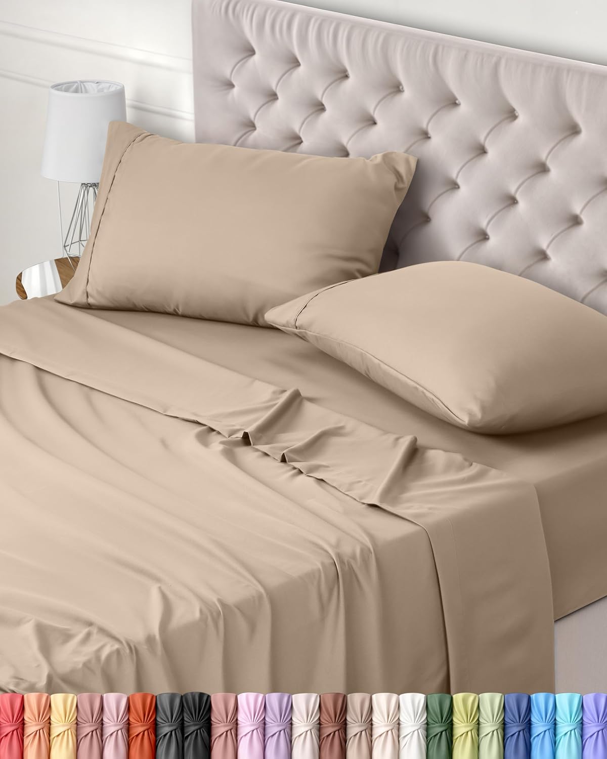 Utopia Bedding Juego de Sabanas 4 Piezas 150x200 - Poliéster Microfibra Cepillada - Oeko-Tex Certificado - Sábana Bajera, Sábana Plana y 2 Fundas de Almohada 50x75 (Cama 150, Gris)