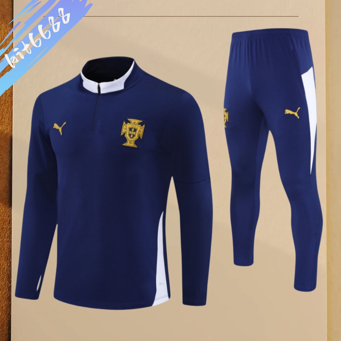 2025/2026 Portugal Adult Half Zip Training Suit (Adult Kids Kit)