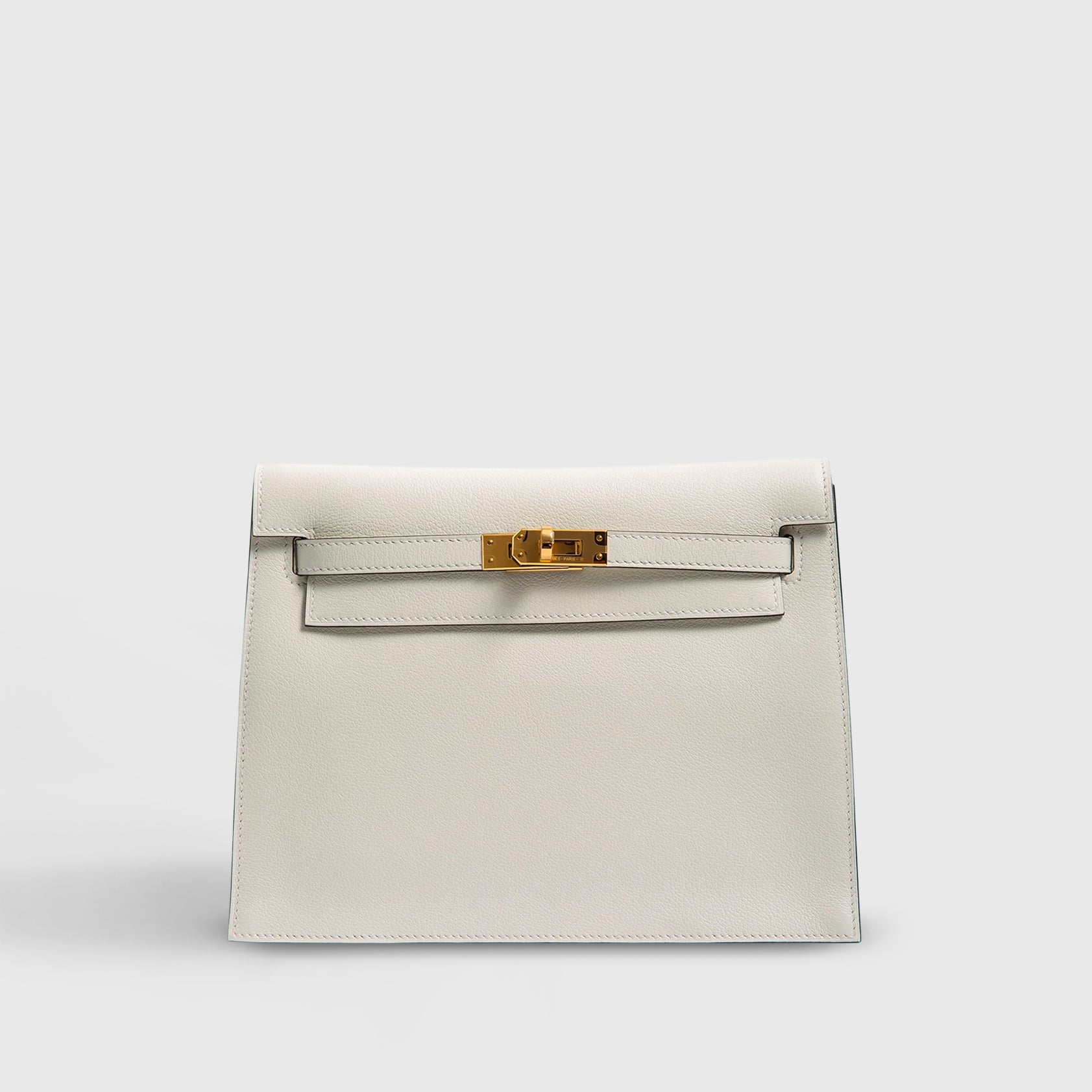 Hermès Kelly Danse II Evercolor White/Kraft Gold Hardware