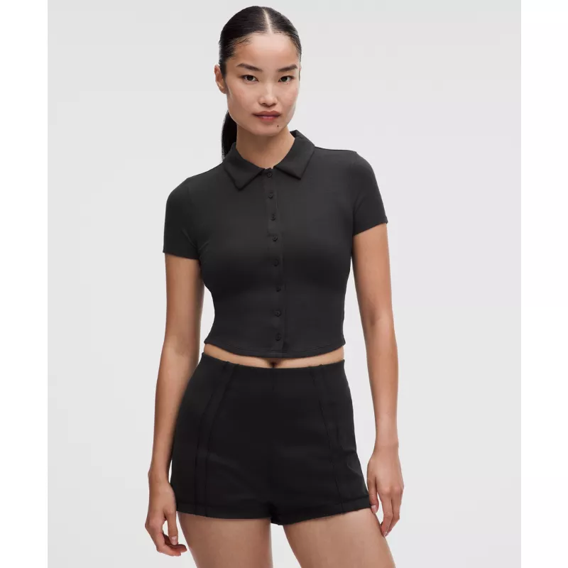 Button-Up Collared Short-Sleeve Shirt