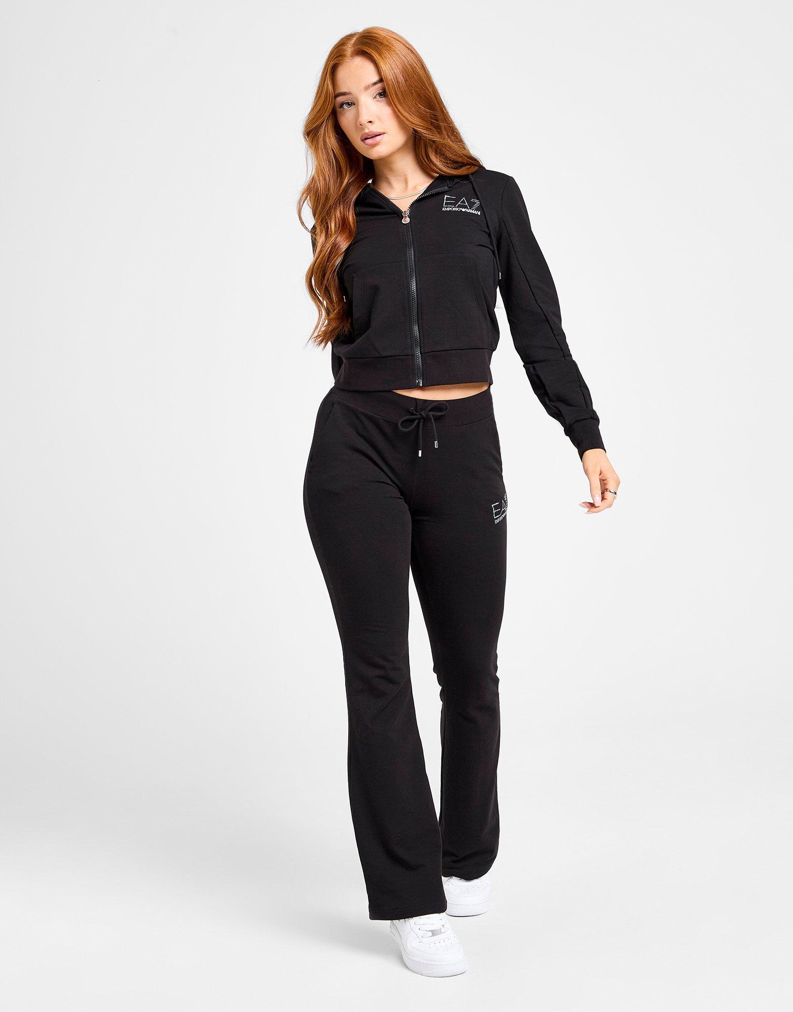 EA7 Emporio Armani Slim Diamante Full Zip Hoodie Damen
